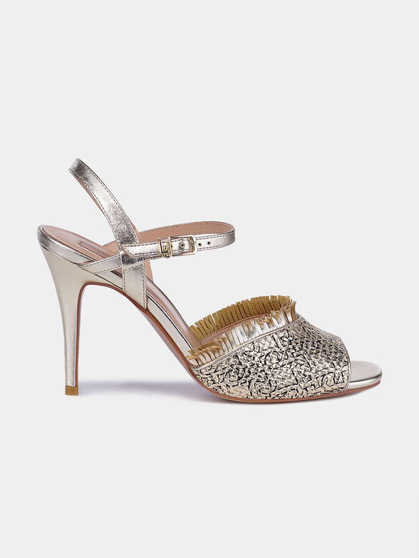 APRIL Fringed sandals with logo print - 1