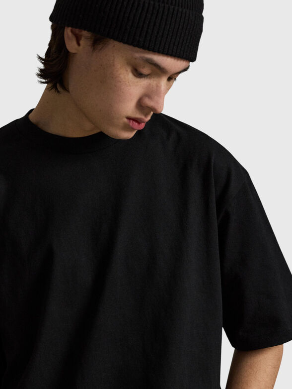 Black cotton T-shirt - 4