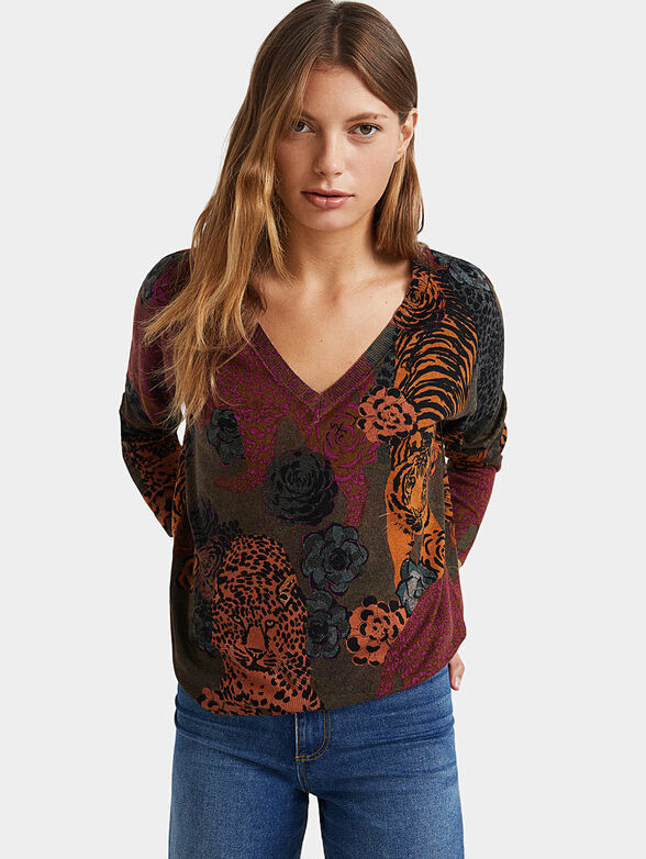 TANZANIA Sweater with floral motifs - 1