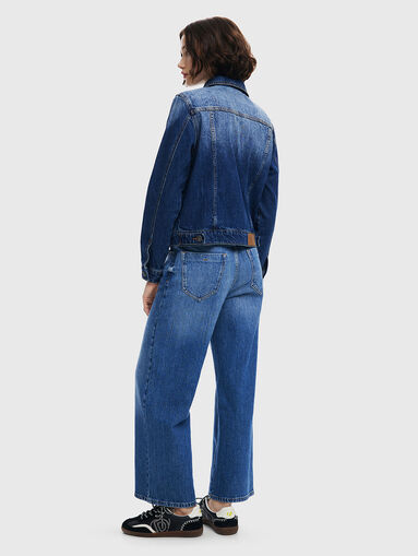 Denim jacket with floral embroidery  - 3