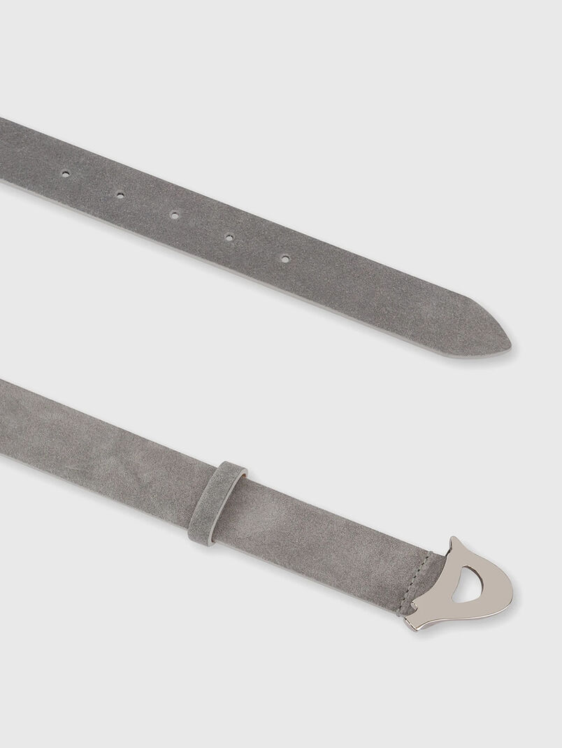 Suede belt with logo detail - 3