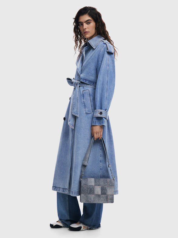 Crossbody bag with woven denim texture - 2