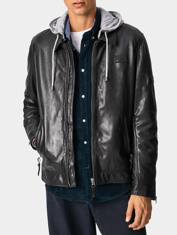 PHILIP leather jacket with removable hood - 2