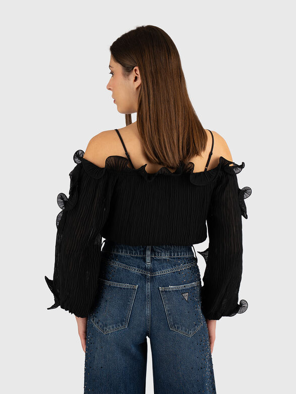 GABRIELLA pleated blouse with ruffles and dropped shoulders - 3