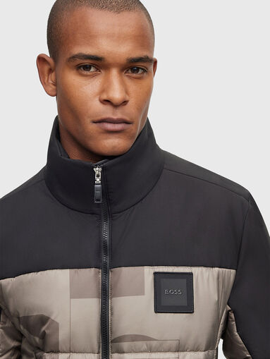 Jacket with black details and monogram print  - 5