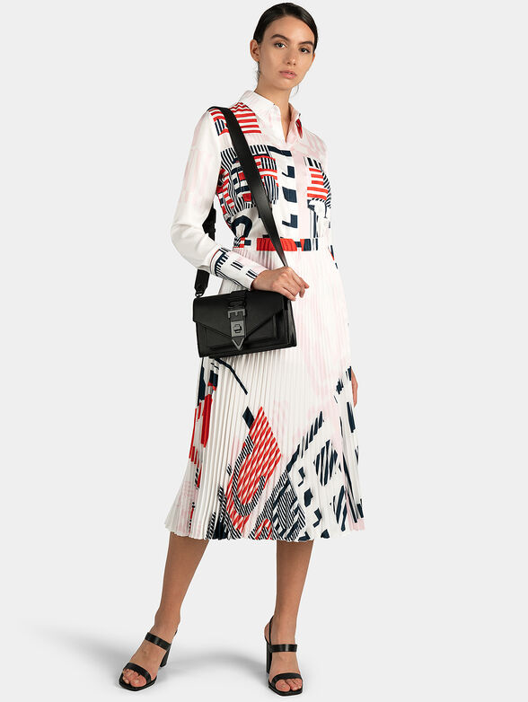 Pleated skirt with contrasting print - 1