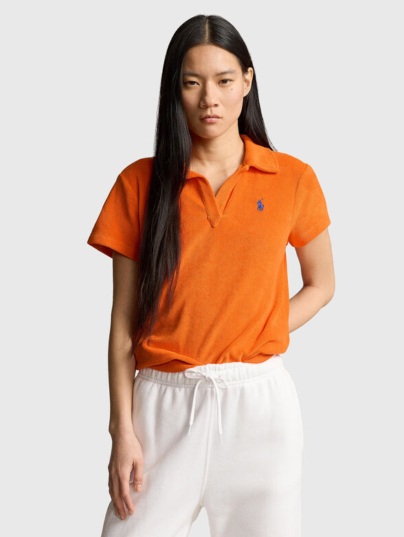 Orange plush polo shirt - 1