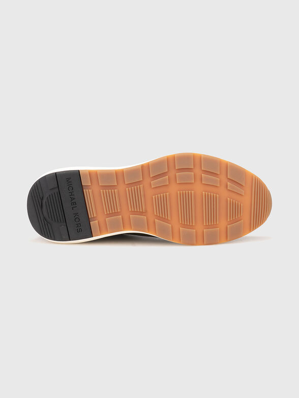 Suede and textile sports shoes with logo - 5