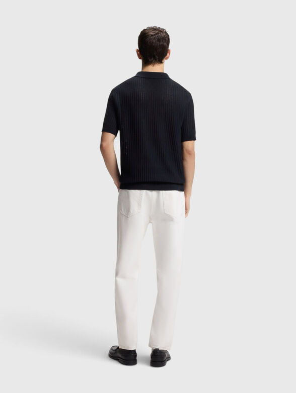 Knited dark blue polo shirt - 2