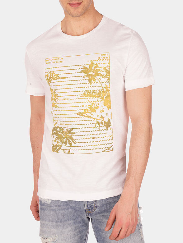PARADISE White t-shirt with palm print - 1