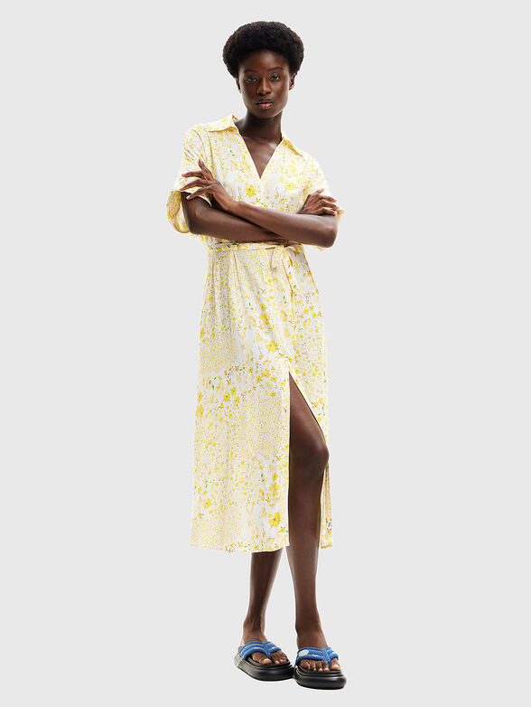 Shirt dress with floral print - 1