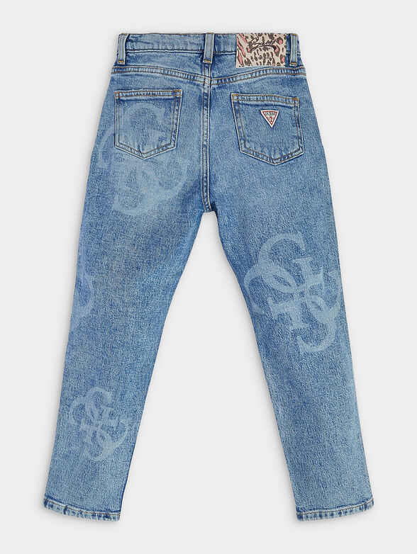 Blue jeans with washed effect and 4G logo details - 2