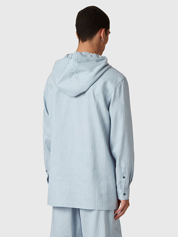 Linen and cotton shirt with hood - 2