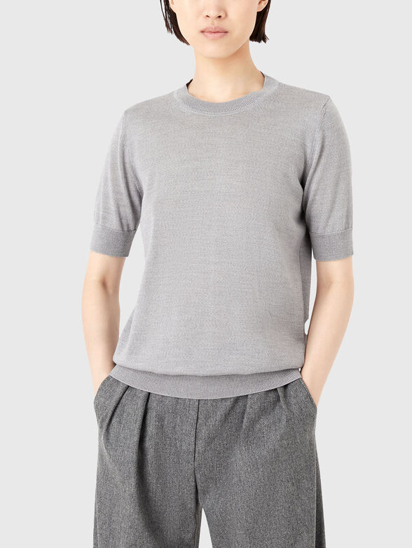 Short sleeved wool sweater - 1