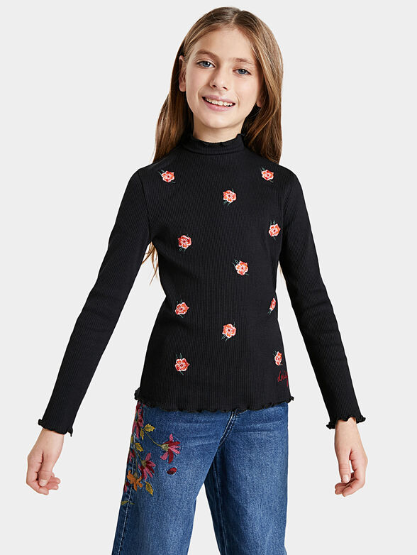 Blouse with floral details - 1