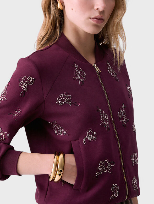 Sweatshirt with jewel embroidery - 3