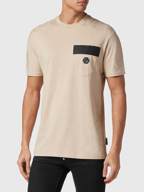 Cotton T-shirt with accent pocket - 1