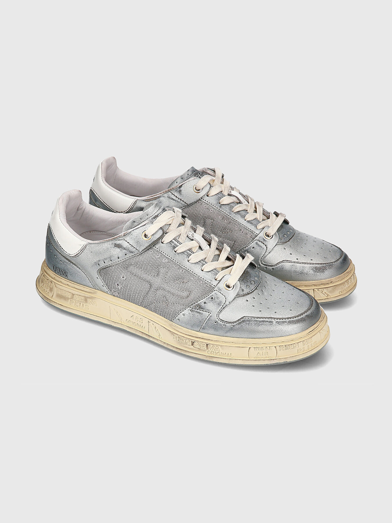 PREMIATA｜SNEAKERS (QUINN 6573M) Premiata White Blue Leather Sneakers | IsuiT