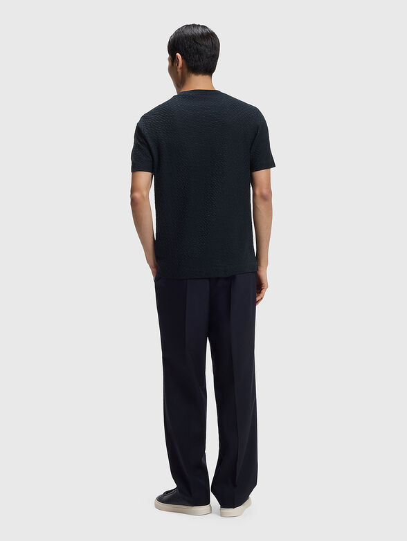 Cotton T-shirt with textured pattern - 3