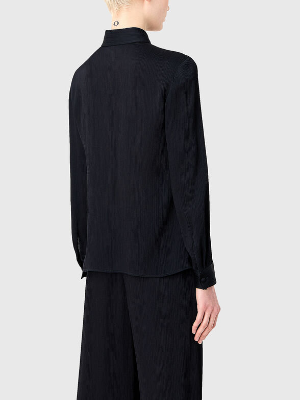 Dark blue shirt with hidden buttons - 3