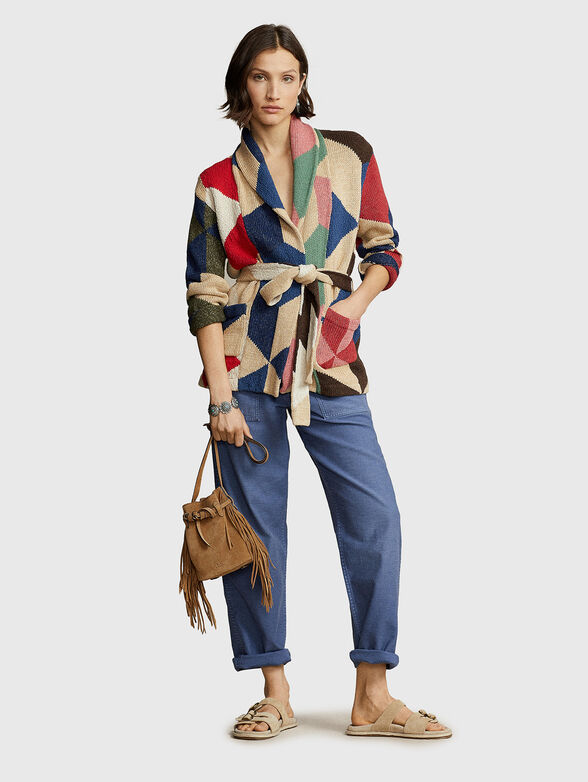 Leather bucket bag with fringe - 5