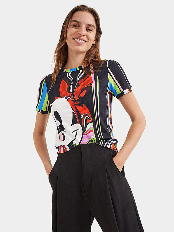 T-shirt with multicolor Mickey print - 1