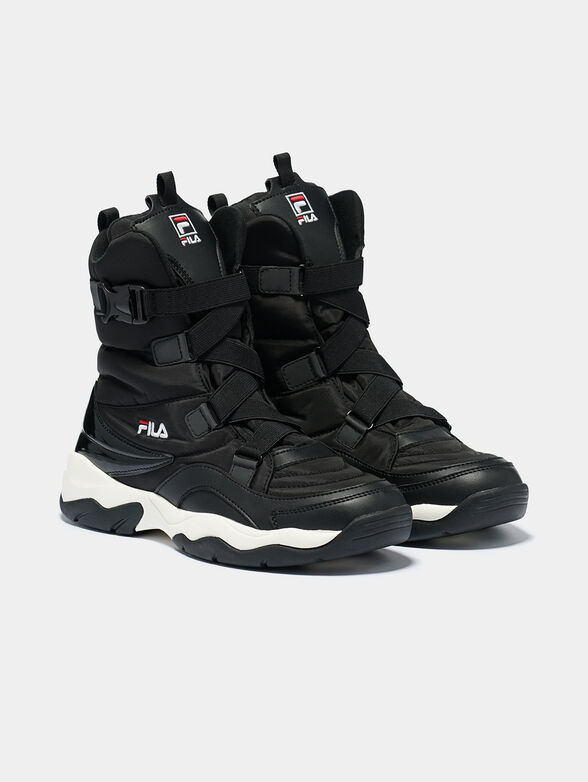 RAY NEVE Black boots with patent look detail - 2