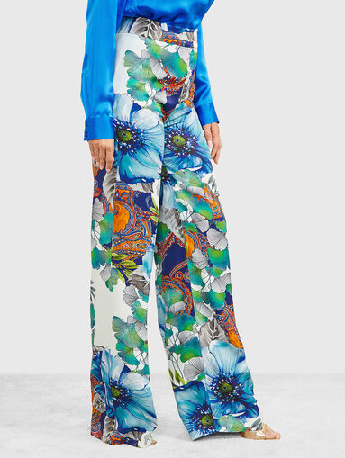 LUCY high-waisted trousers with floral print - 4
