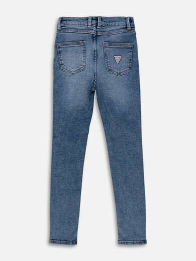 High-waisted blue jeans - 2