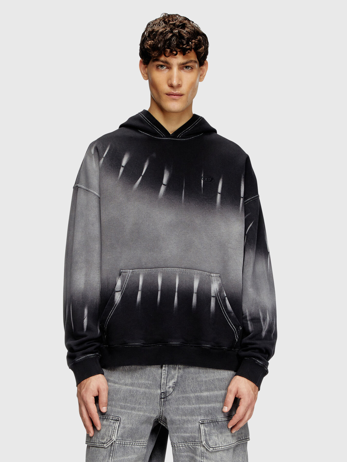S-BOXT-HOOD-R2 sweatshirt with abstract print brand DIESEL