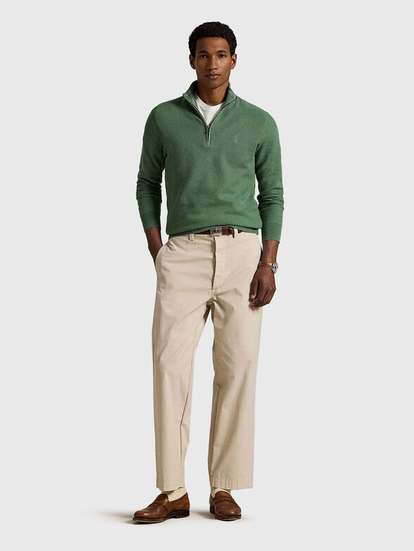 Cotton sweater with zip - 2