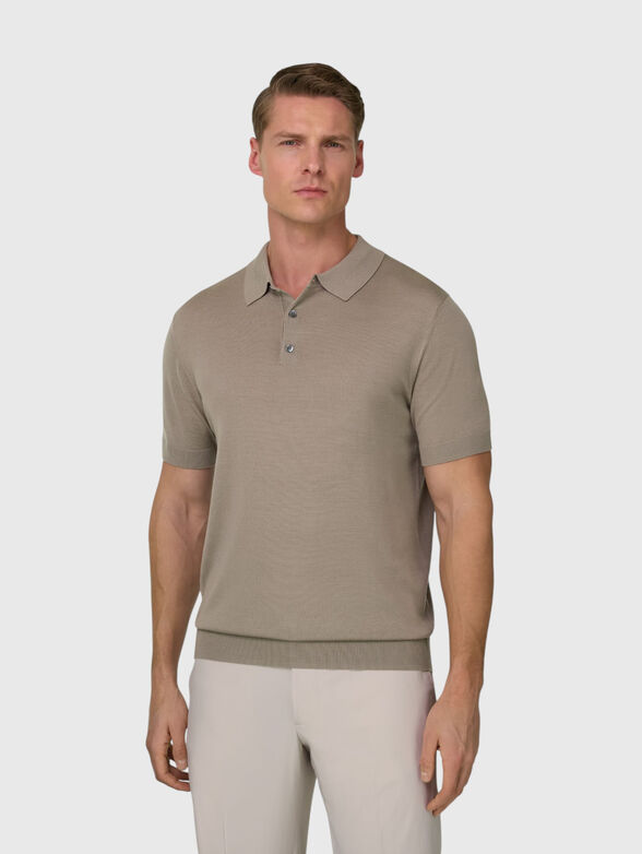 Short-sleeved wool polo shirt - 1