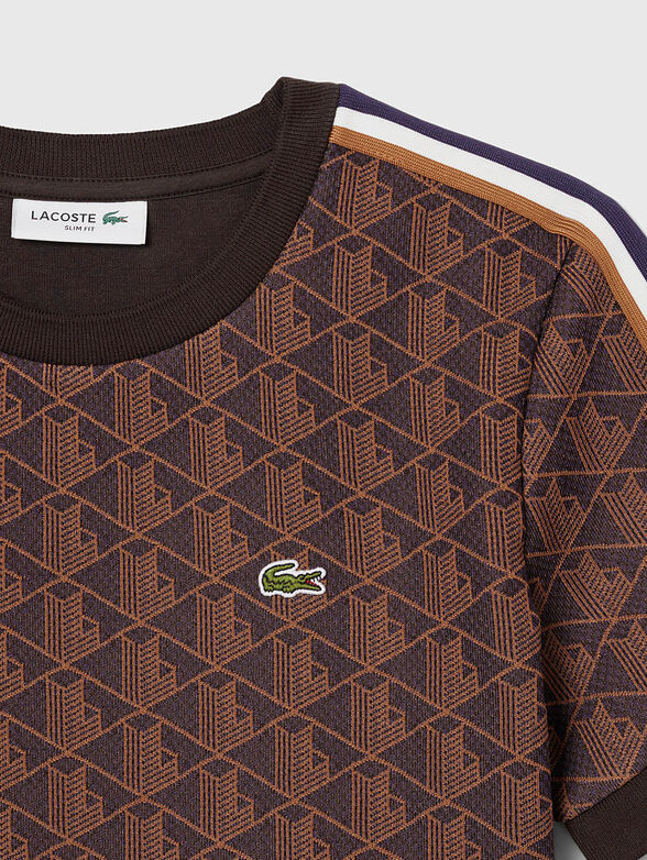 T-shirt with monogram print and oval neckline - 2