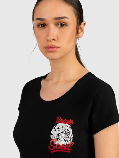 TSL040 black T-shirt with accent prints - 3