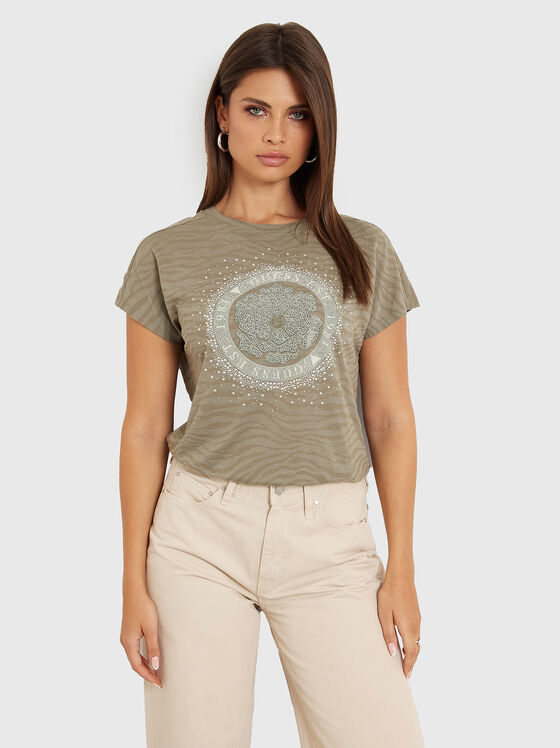 ZEBRA rhinestones T-shirt - 1