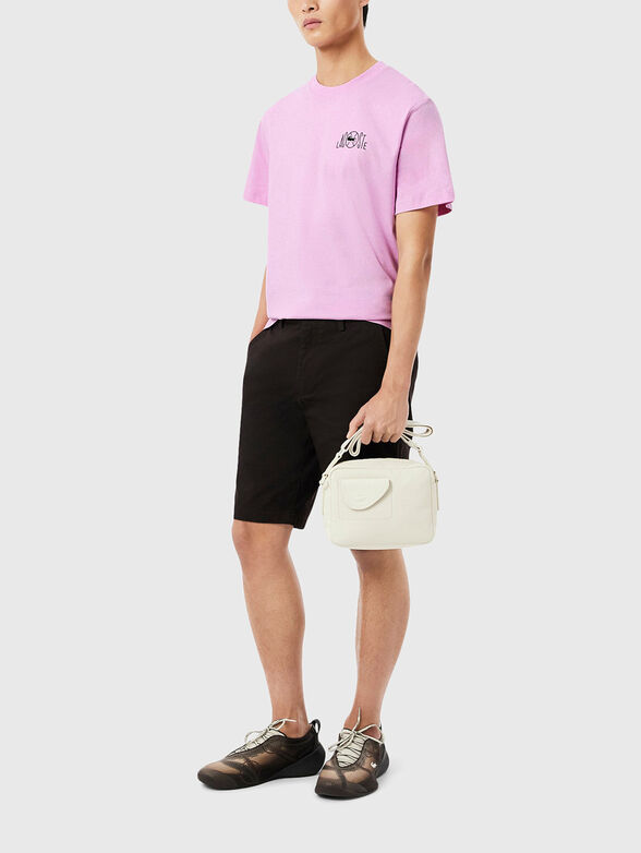 Cotton T-shirt with a contrasting print on the back - 4