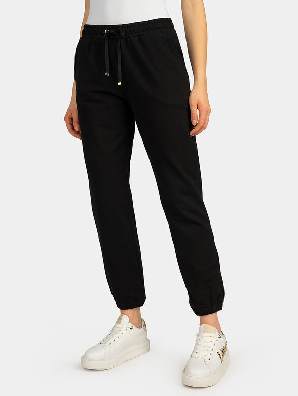 Black sports trousers with logo detail - 1