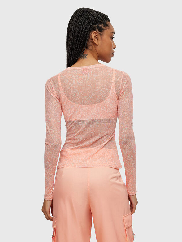 Semi-transperant blouse with logo effect - 2
