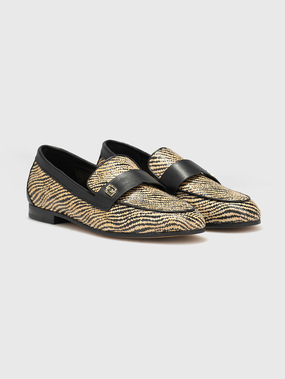 EMEL 05 raffia and genuine leather loafers - 2