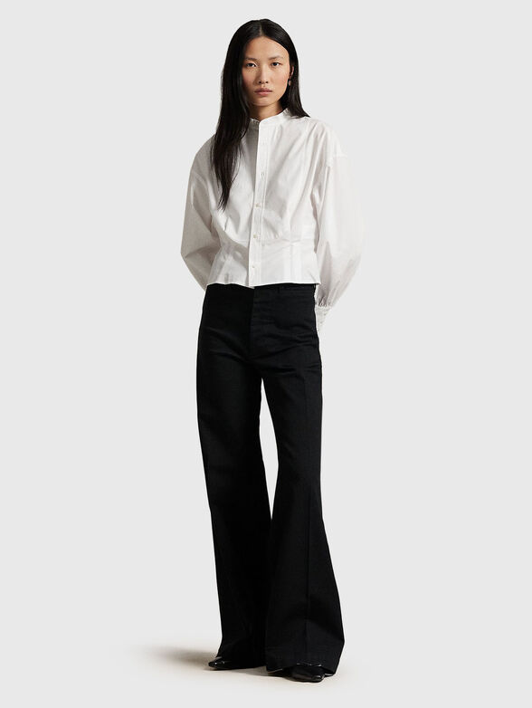 Cropped cotton poplin shirt - 2
