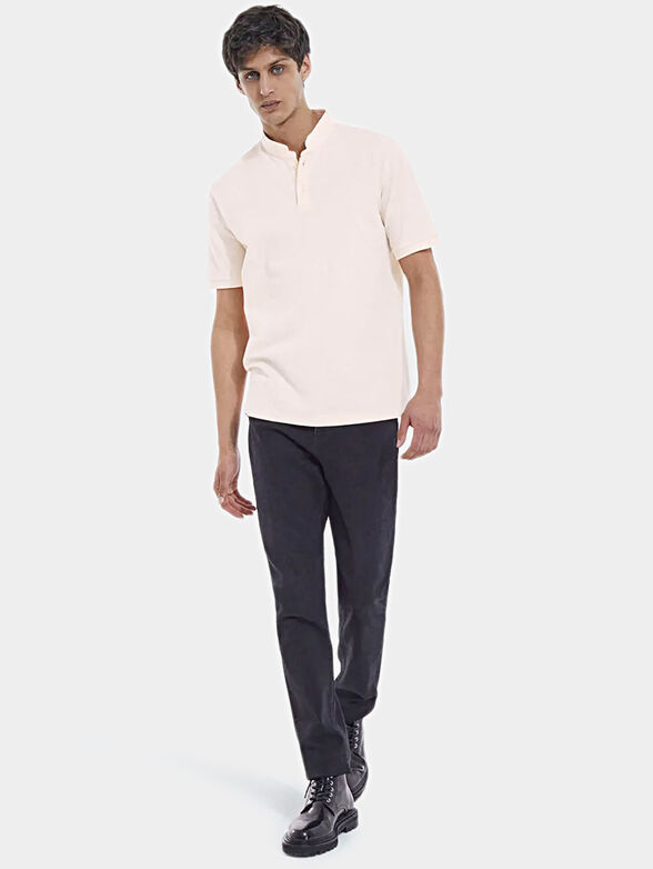 Black polo shirt with officer collar - 2