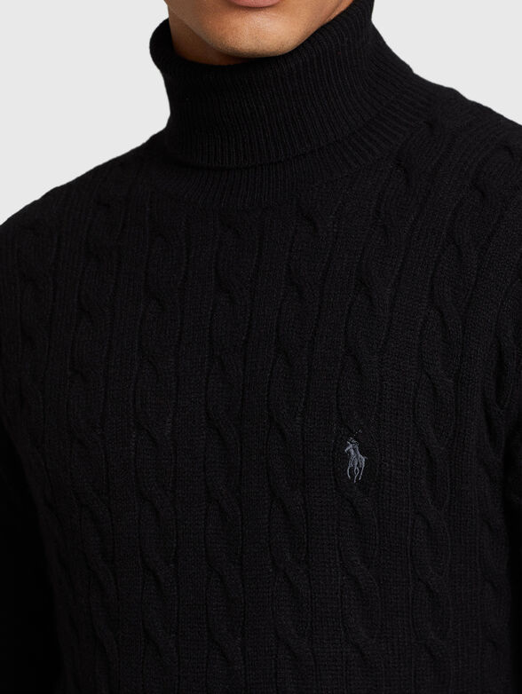 Knitted sweater with polo collar - 4