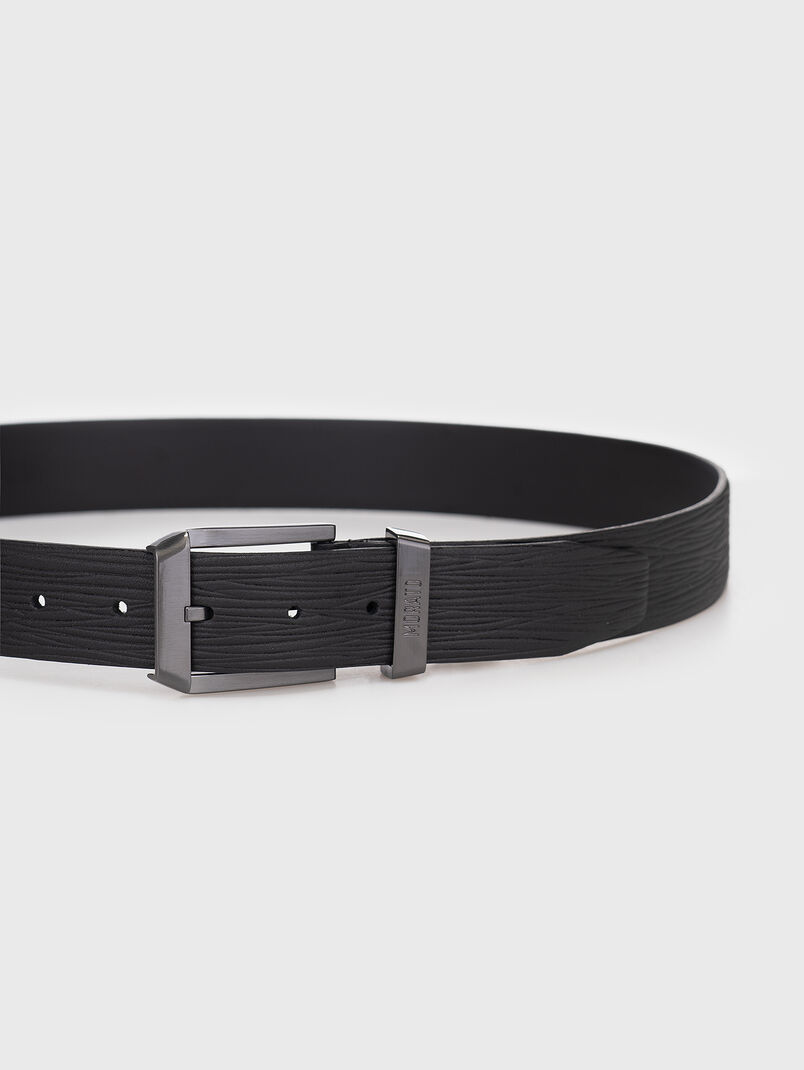 Textured leather belt  - 3