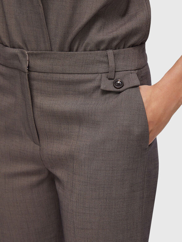 Melange  fabric pants - 3