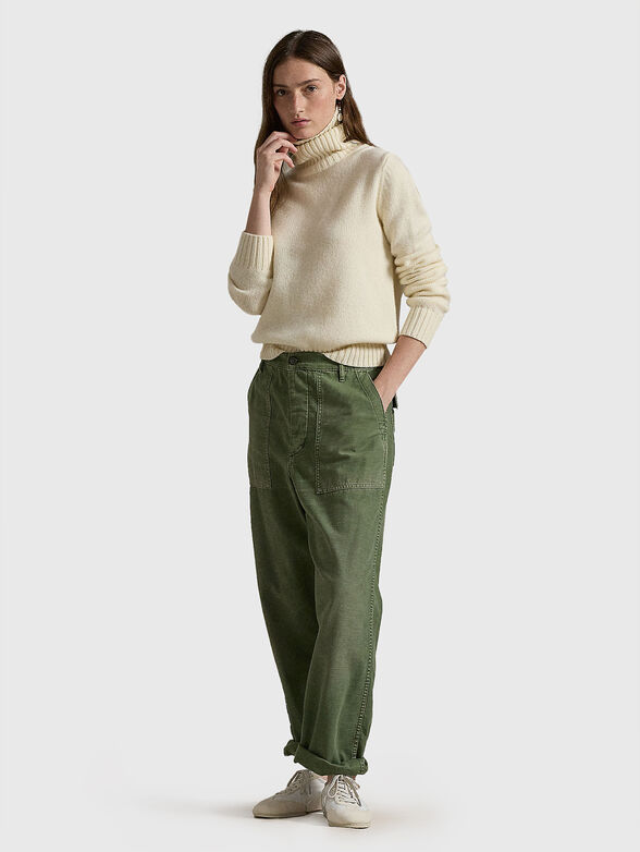 Wool sweater in ecru colour - 2