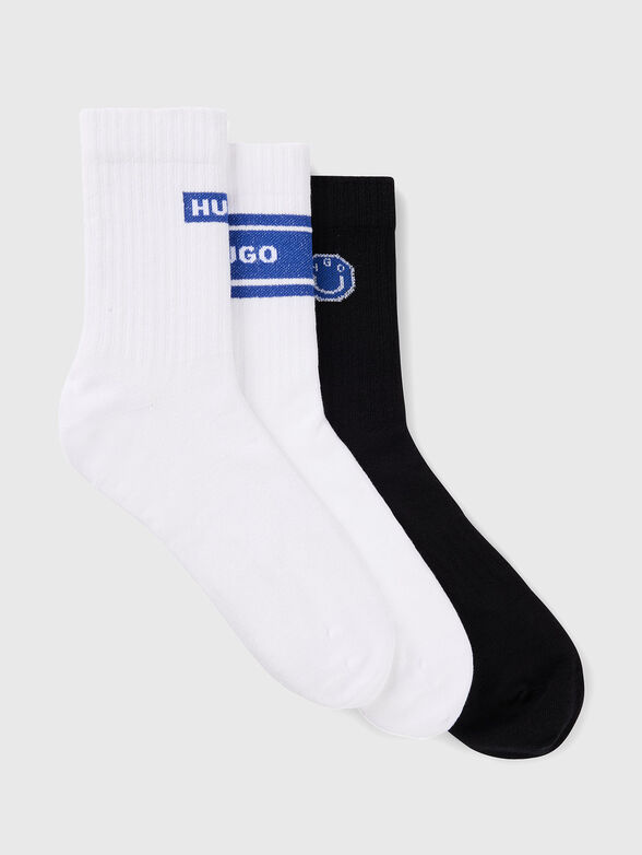 Set of three pairs of socks with contrasting logo - 1