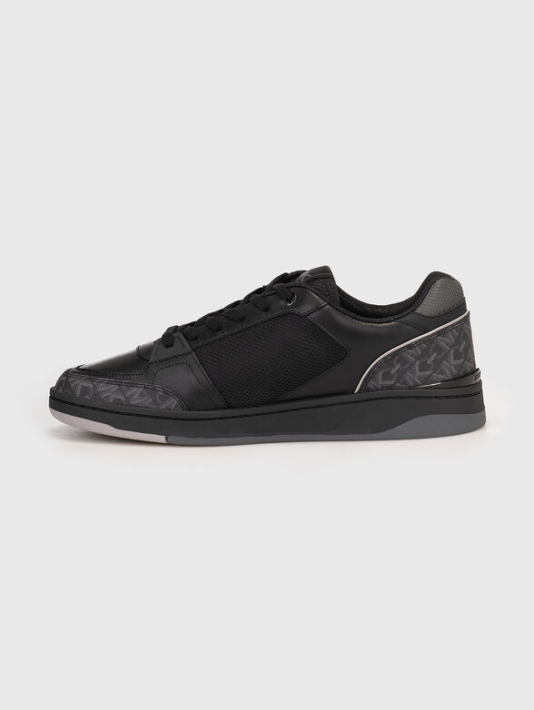 Leather sneakers with monogram logo - 4