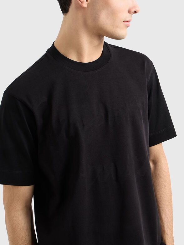 Cotton T-shirt with logo in beige - 4