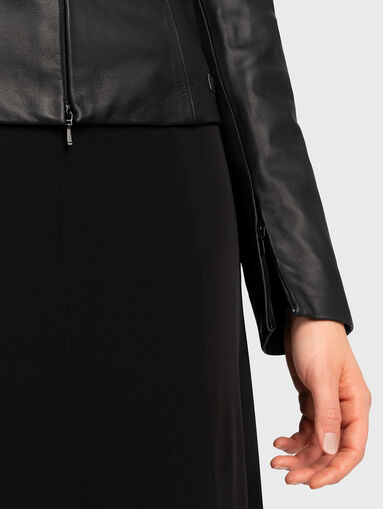 Black leather jacket - 4