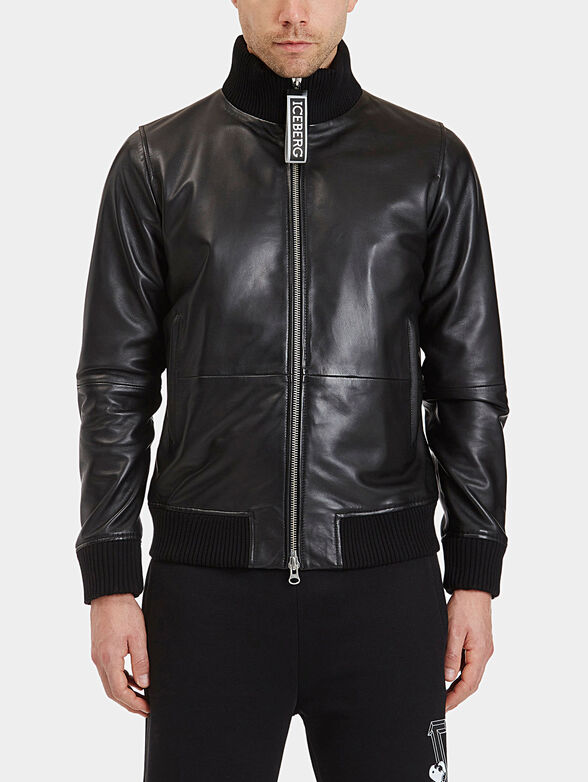Leather bomber jacket - 1